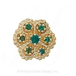 GS080 E - 14 Karat Gold Emerald Slide 